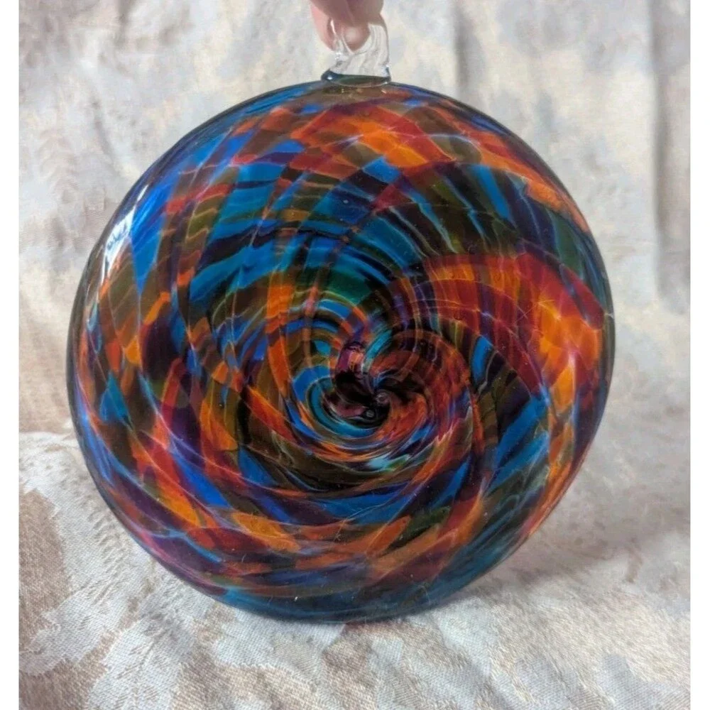Vermont Little River Hotglass Studio Blown Glass Rainbow Christmas Ornament